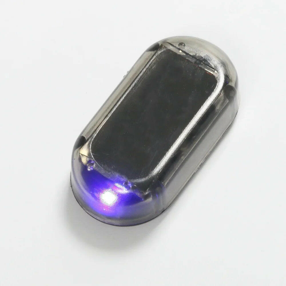 Solar-Powered USB LED Imitation Car Security Light - Wireless Anti-Theft Warning Lamp.