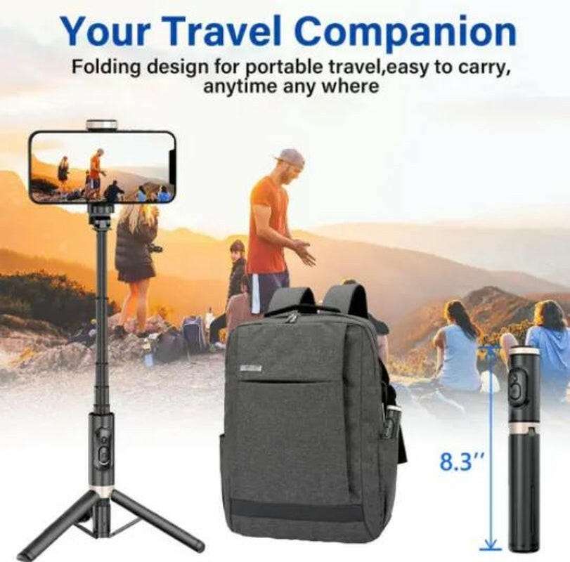 28" Portable Multifunctional Selfie Stick Tripod - Lightweight Aluminum Alloy Phone Stand with Wireless Remote Control for Video Recording and Photography, Compatible with iPhone and Android Devices, Supports Horizontal and Vertical Shooting.