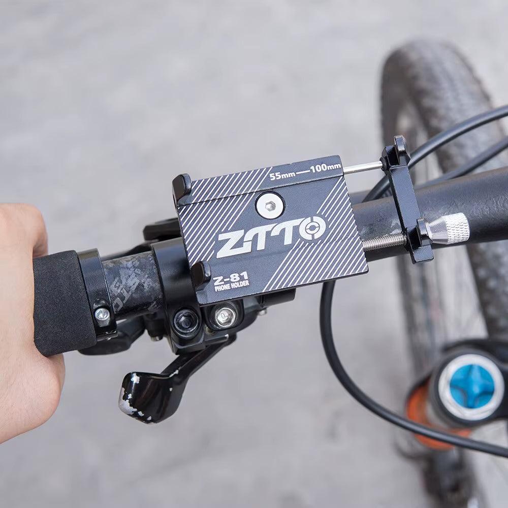 ZTTO Universal Bicycle Phone Holder - Durable Metal Mount for MTB, Road Bike, and Motorcycle, Compatible with Mobile Devices and GPS.