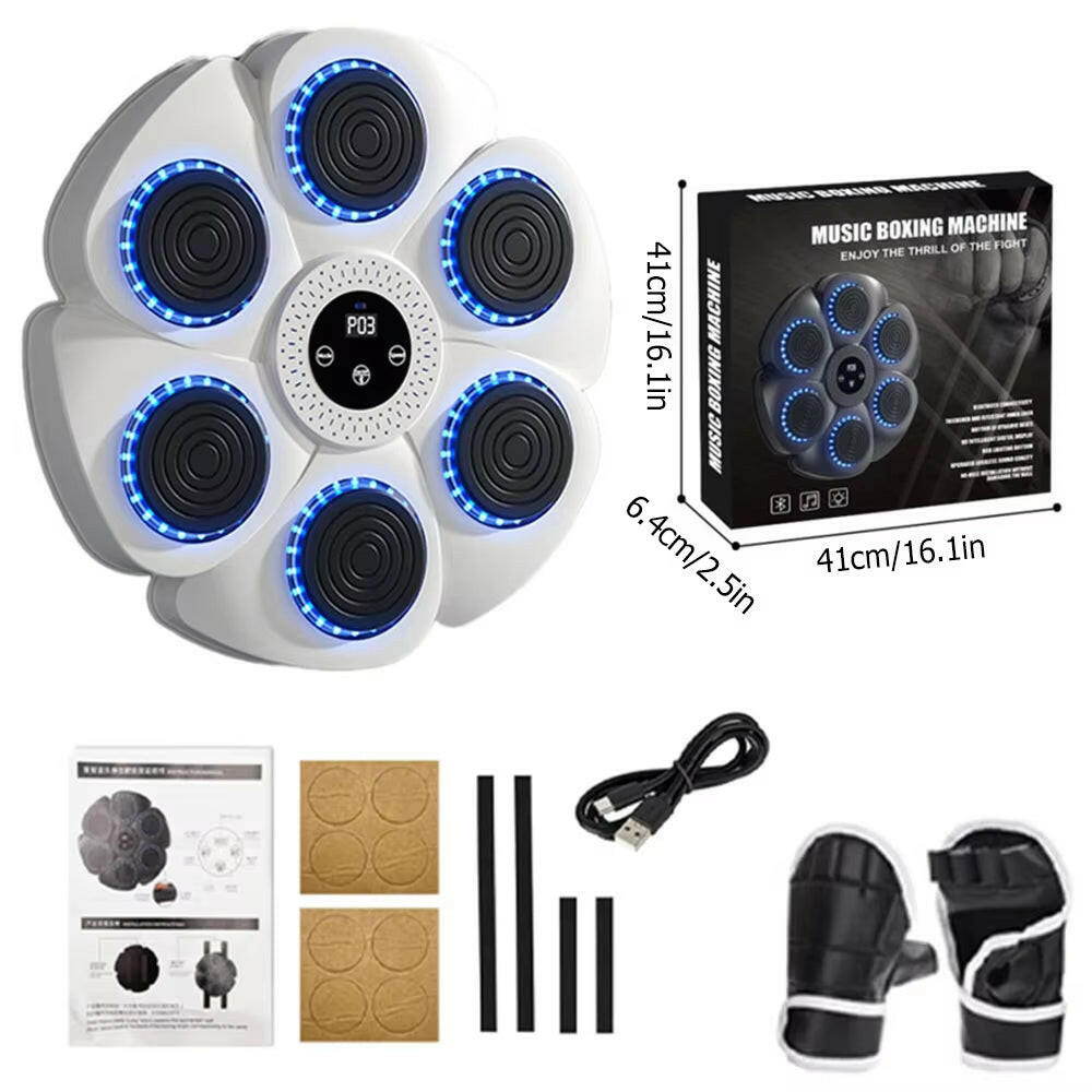 Smart Bluetooth Wall-Mounted Boxing Trainer with Music Integration for Home and Gym Use.