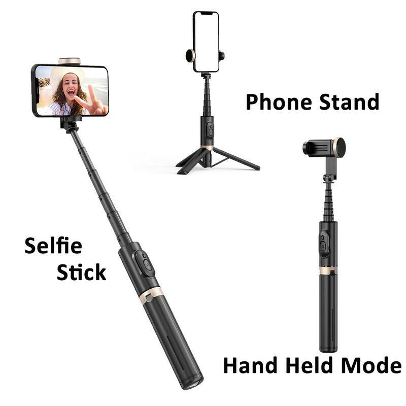 28" Portable Multifunctional Selfie Stick Tripod - Lightweight Aluminum Alloy Phone Stand with Wireless Remote Control for Video Recording and Photography, Compatible with iPhone and Android Devices, Supports Horizontal and Vertical Shooting.