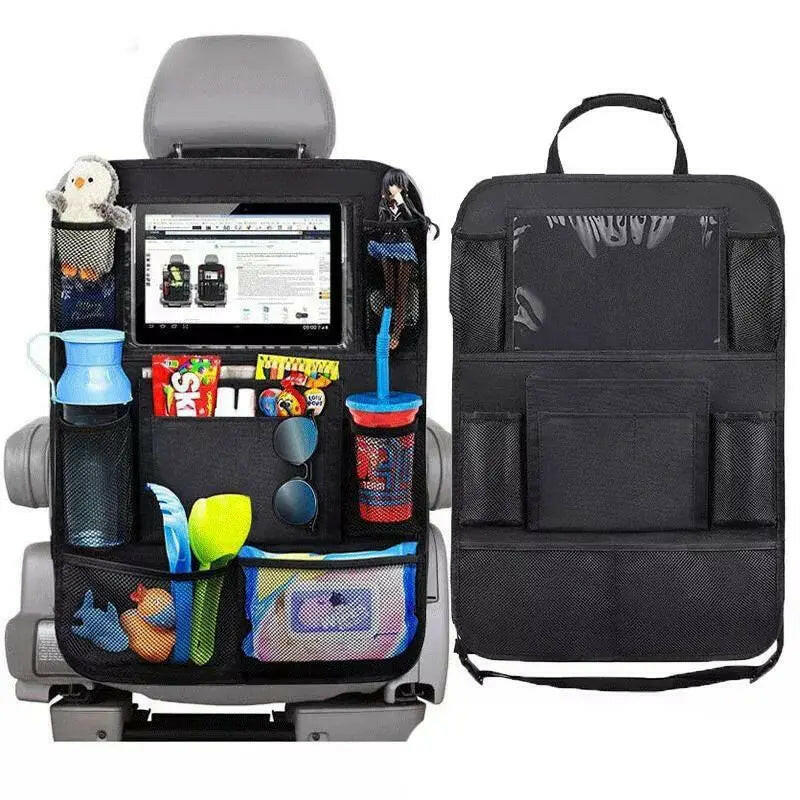 Car Backseat Organizer with Touch Screen Tablet Holder Auto Storage Pockets Cover Car Seat Back Protectors Car Accessories.
