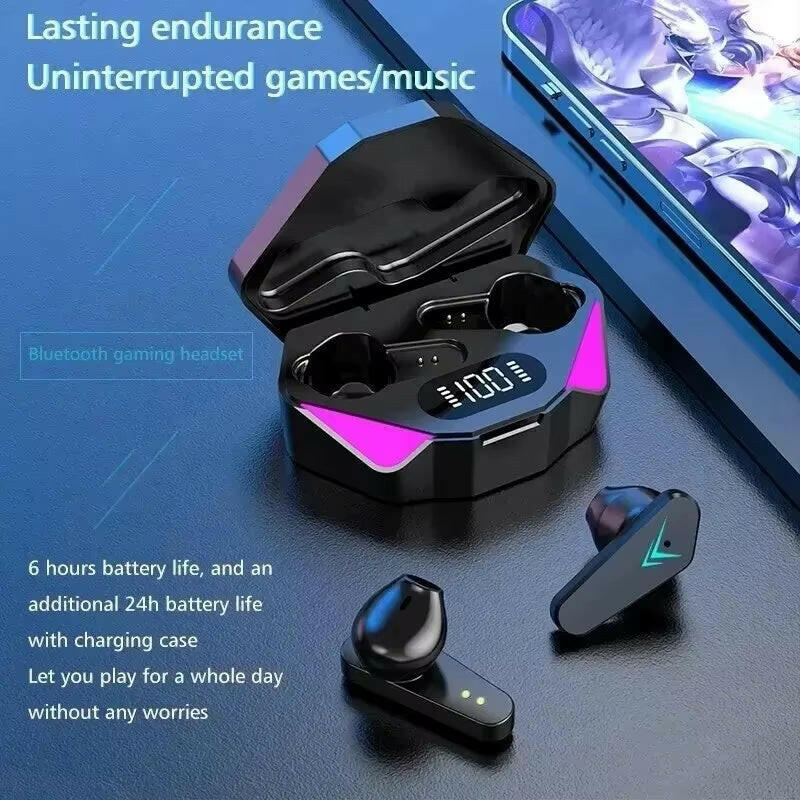 X15 TWS Bluetooth Wireless Gaming Earphones with 65ms Low Latency and Built-in Microphone.