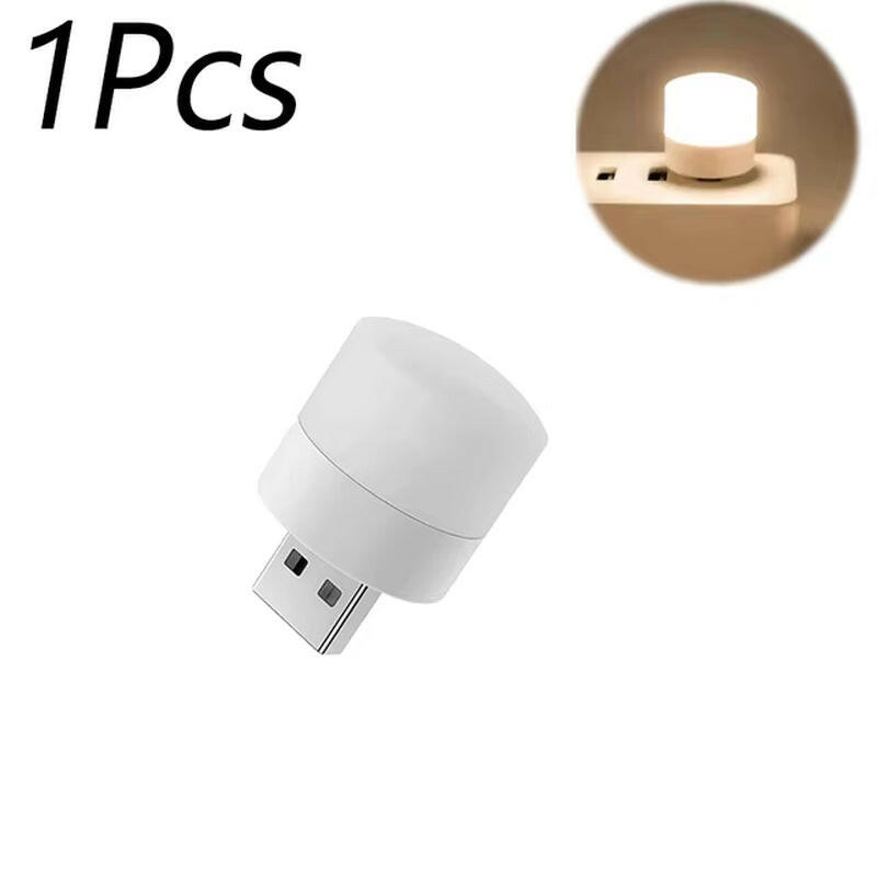 White USB light bulb with inset showing light on a white background