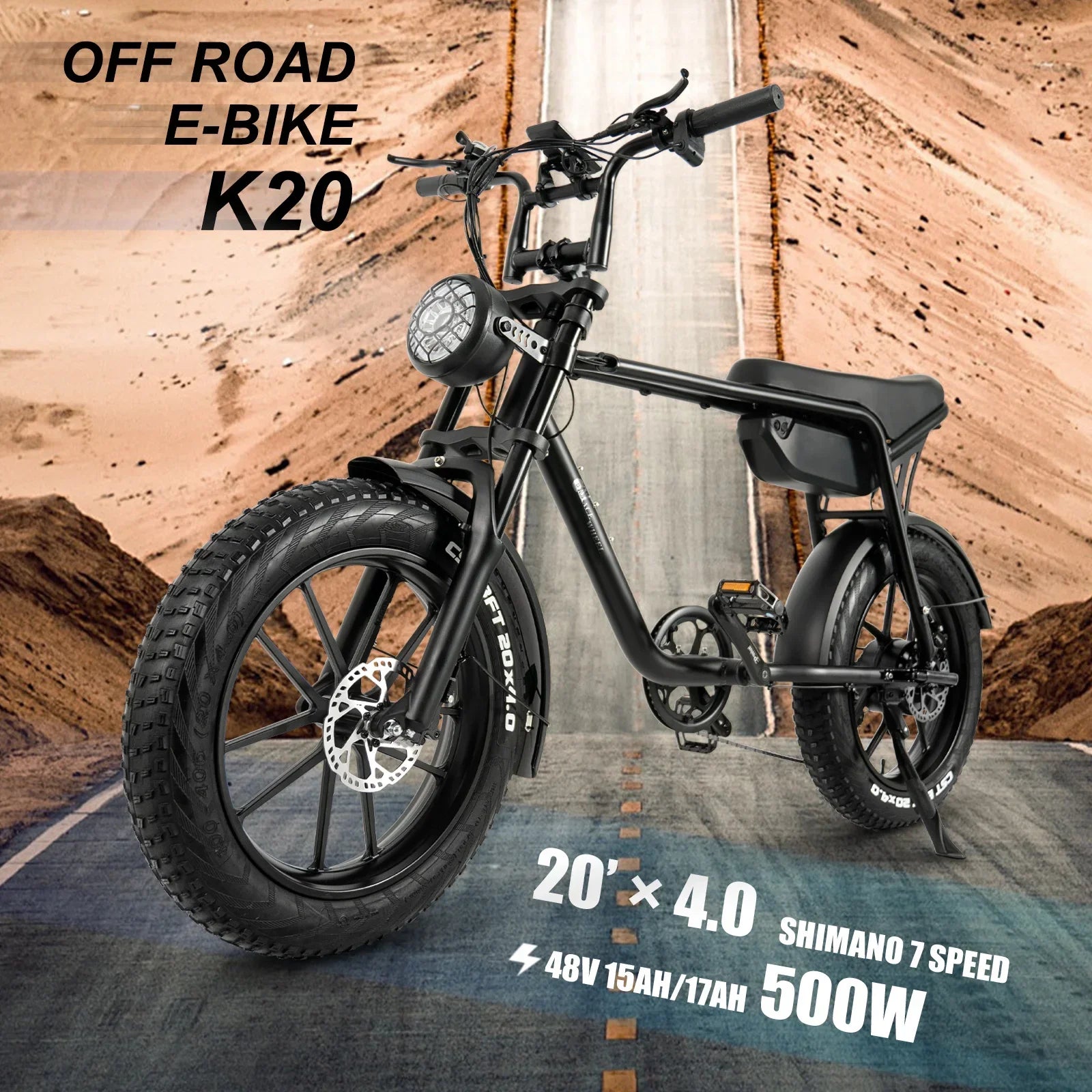 Electric bike with 500W motor and 16AH lithium battery for efficient and powerful cycling performance