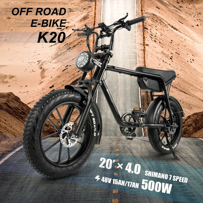 Electric bike with 500W motor and 16AH lithium battery for efficient and powerful cycling performance
