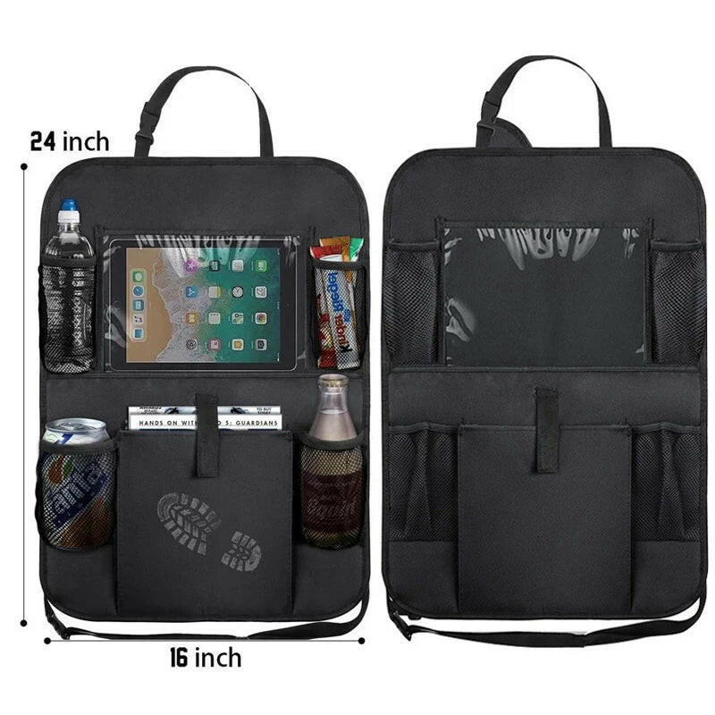 Car Backseat Organizer with Touch Screen Tablet Holder Auto Storage Pockets Cover Car Seat Back Protectors Car Accessories.