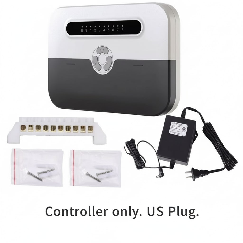 8-Station Wi-Fi Indoor Smart Sprinkler Controller with Solenoid Valve and Remote Phone Control, Compatible with Alexa