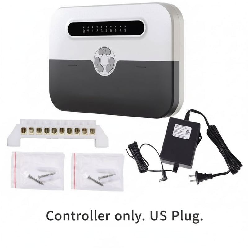 8-Station Wi-Fi Indoor Smart Sprinkler Controller with Solenoid Valve and Remote Phone Control, Compatible with Alexa