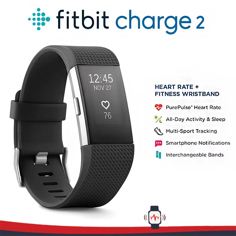 Revolutionize Your Fitness Journey with the Fitbit Charge 2: Smart Tracker for Heart Rate, Sleep, and Activity Monitoring with GPS