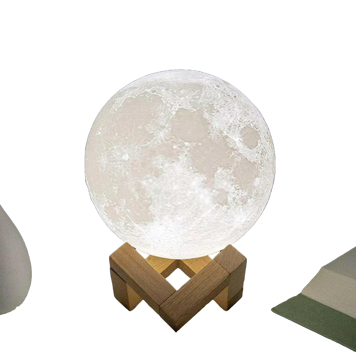 D5 8cm LED Moon Lamp with Stand - Battery Operated Starry Night Light for Bedroom Decor, Ideal Gift for Kids and Christmas.