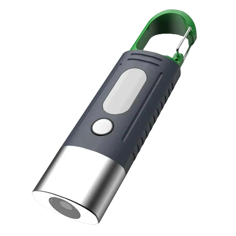 High-Power Mini LED Flashlight for Camping with Telescopic Zoom and Waterproof Design, Featuring 3 LEDs and Side Lights.