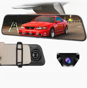 12-Inch Touch Screen Dash Cam and Rearview Camera System