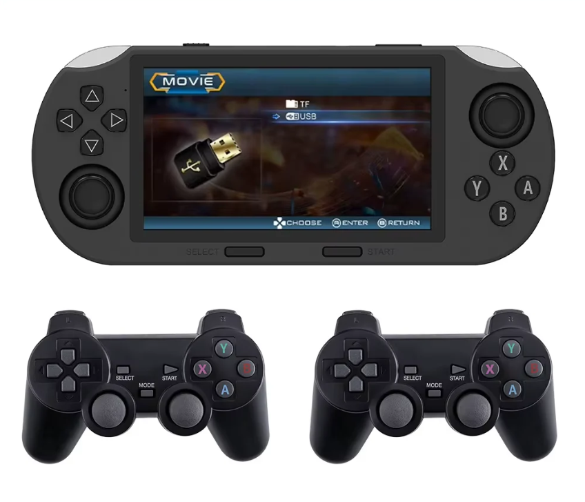 SF3000 Portable Handheld Game Console with 4.5-Inch IPS Screen and Over 20,000 Built-In Retro Games for PS1, GBA, SFC, and MAME.