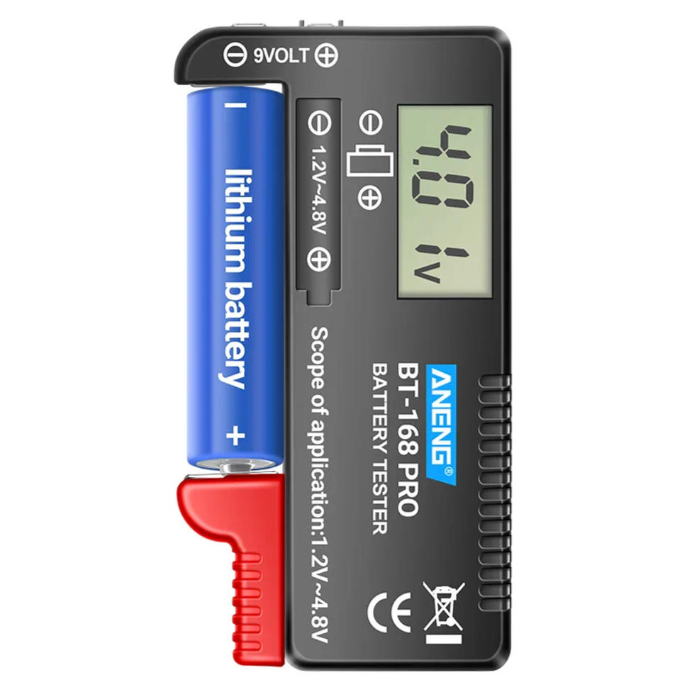 ANENG BT-168 PRO Digital Battery Tester: Accurate Capacity Assessment for AAA, AA, C, D, 9V, and Button Cells.