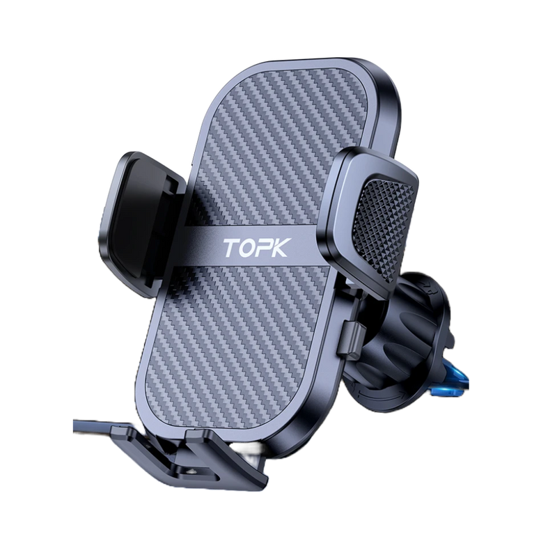 TOPK Premium Automotive Smartphone Mount - Ultra-Stable Holder for Dashboard, Windscreen, and Air Vent Compatibility with All Smartphones.