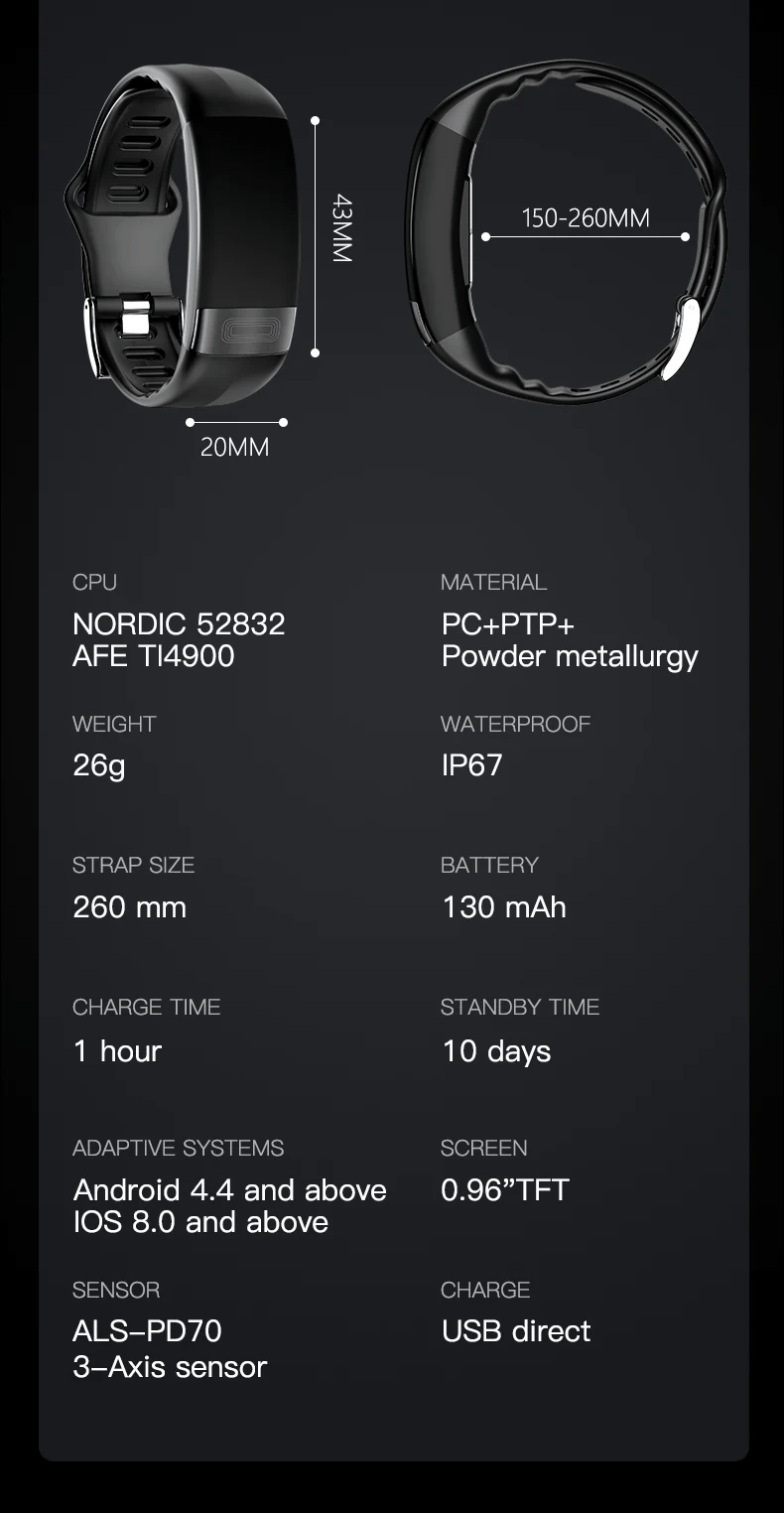 P11Plus Smart Health Fitness Tracker Wristband with ECG, PPG, Calorie, and Blood Pressure Monitoring