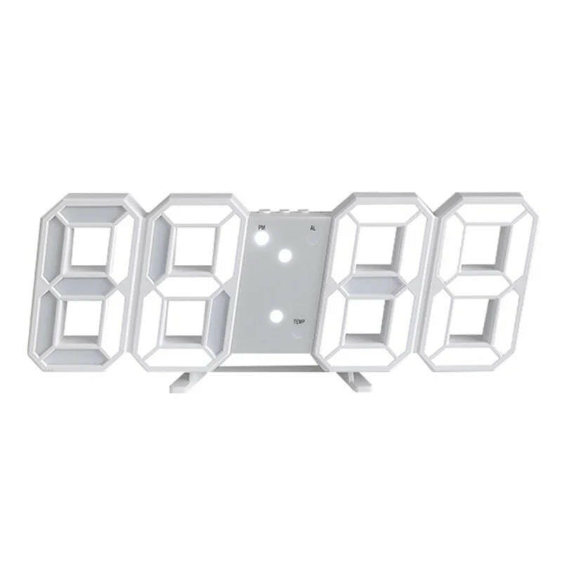 3D LED Digital Wall Clock with Date, Time, and Celsius Display - Alarm Clock and Nightlight for Home and Living Room Décor.