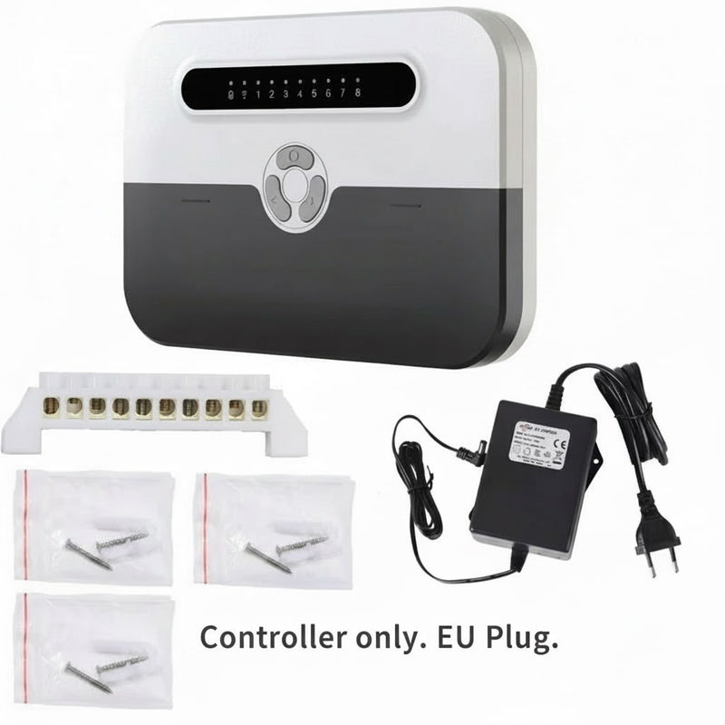 8-Station Wi-Fi Indoor Smart Sprinkler Controller with Solenoid Valve and Remote Phone Control, Compatible with Alexa