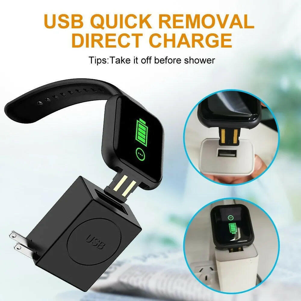 Waterproof Smart Watch for Women and Men - Electronic Fitness Tracker for Kids, Compatible with Xiaomi and Huawei Bracelets.