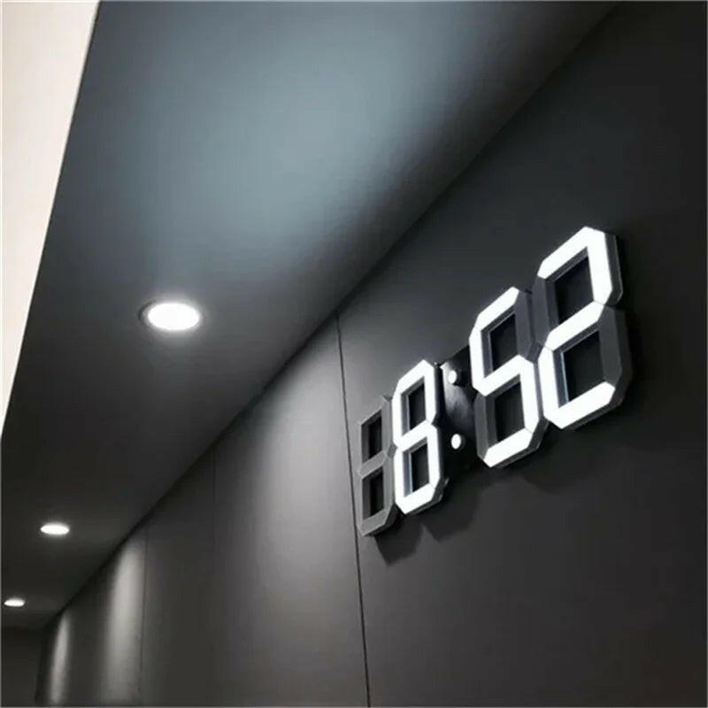 3D LED Digital Wall Clock with Date, Time, and Celsius Display - Alarm Clock and Nightlight for Home and Living Room Décor.