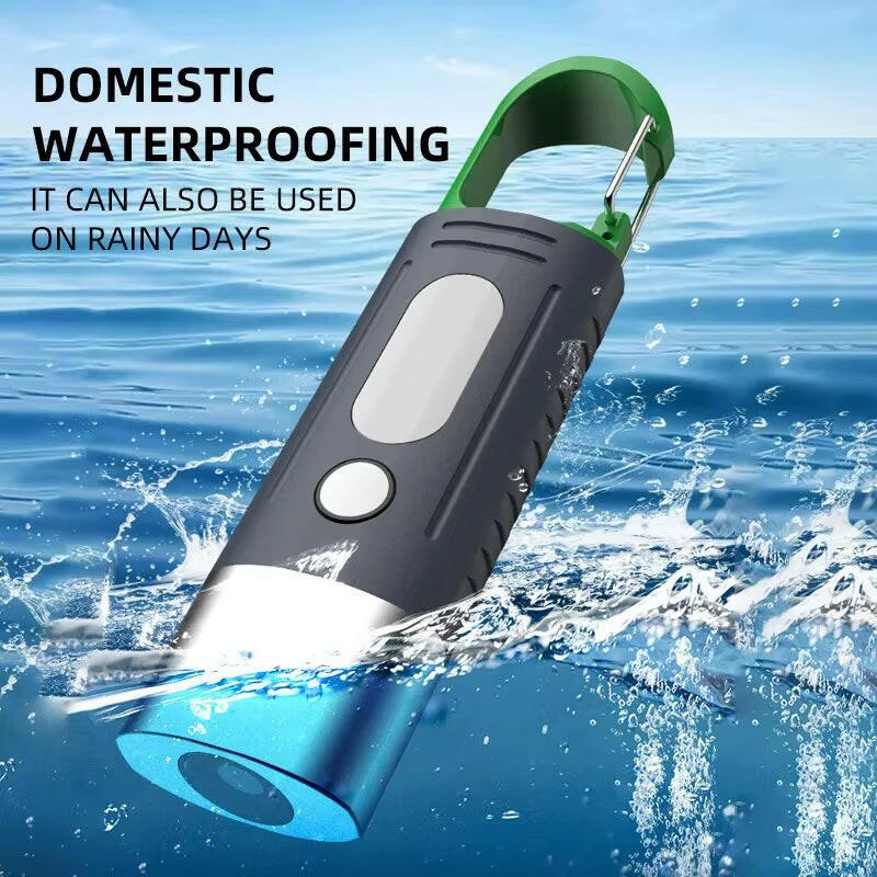 High-Power Mini LED Flashlight for Camping with Telescopic Zoom and Waterproof Design, Featuring 3 LEDs and Side Lights.