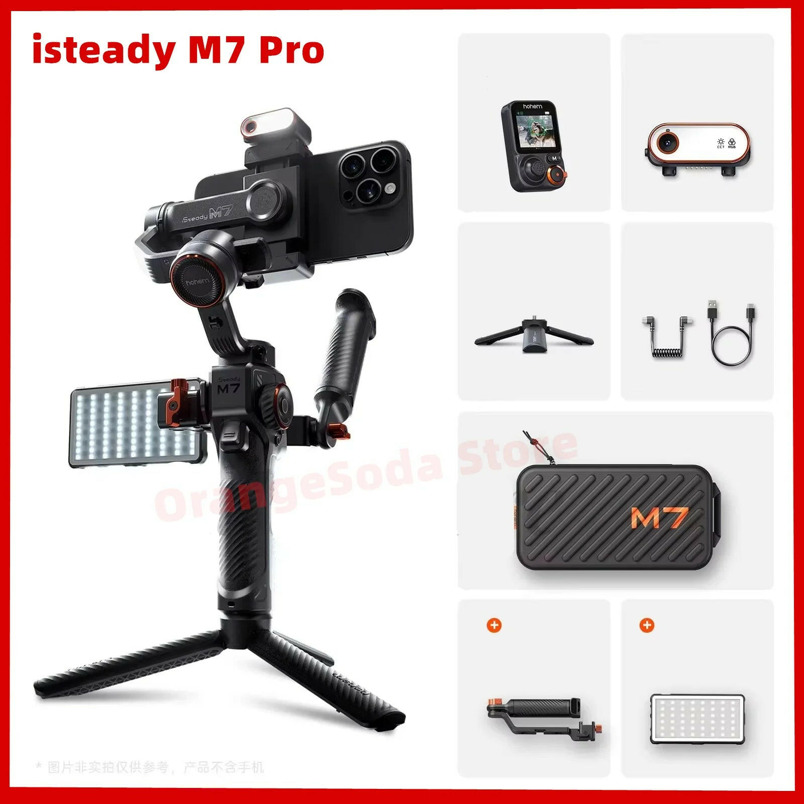 Hohem M7 iSteady 3-Axis Smartphone Gimbal Stabilizer with Integrated Selfie Stick for Enhanced Mobile Videography.