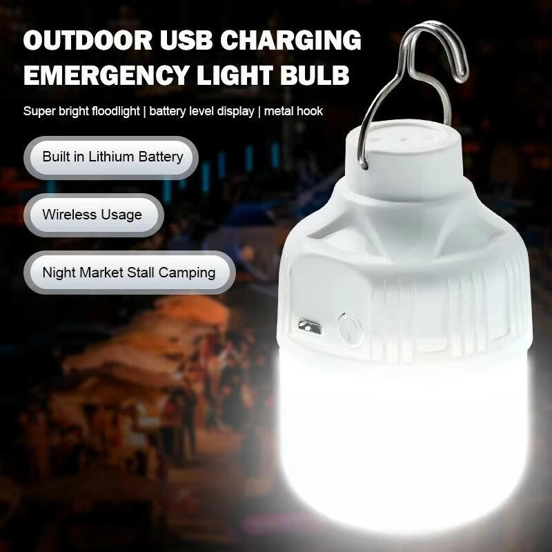 Outdoor USB Rechargeable High-Intensity LED Lantern - Portable Emergency Light for Camping and Fishing.