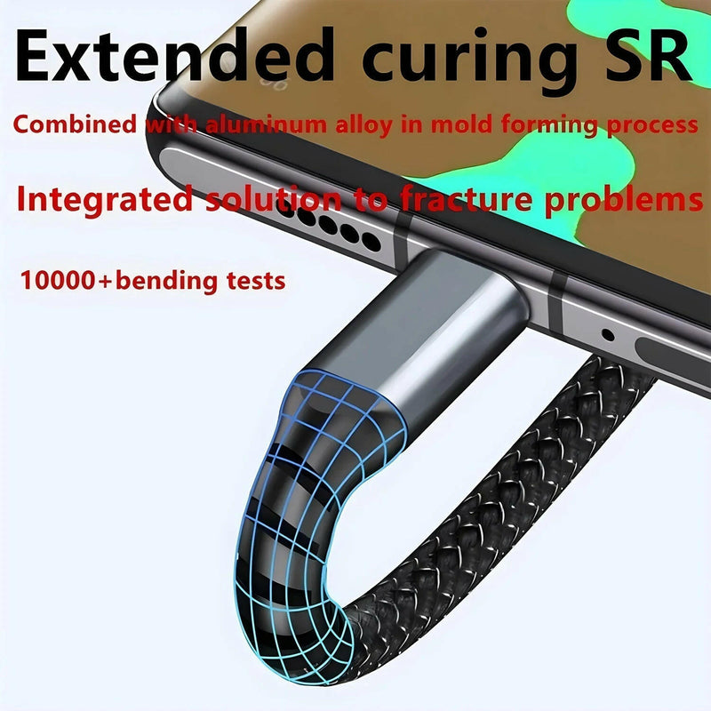 Transparent Luminous 3-in-1 Super Fast Charging Cable for iPhone 15/14/13 with Type-C and Micro USB Compatibility.