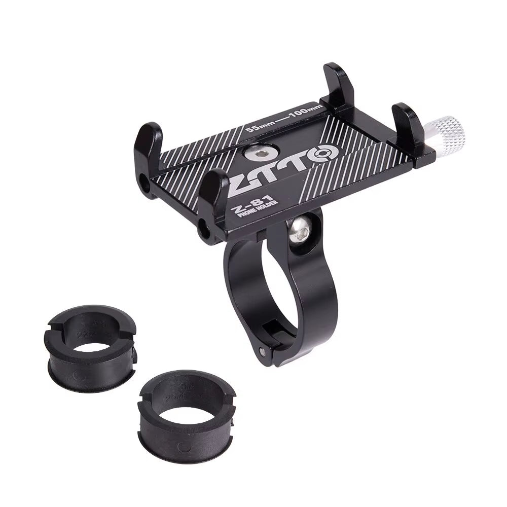 ZTTO Universal Bicycle Phone Holder - Durable Metal Mount for MTB, Road Bike, and Motorcycle, Compatible with Mobile Devices and GPS.