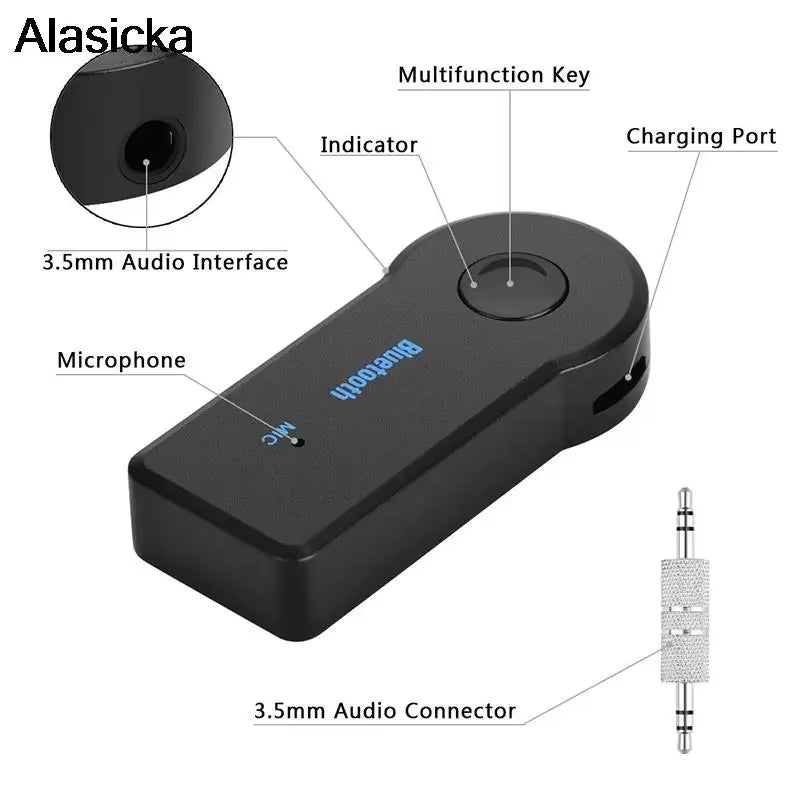 Transform Your Drive with the Wireless Bluetooth 5.0 Car Adapter - Ultimate 3.5MM AUX Receiver & Transmitter (Model BT350)