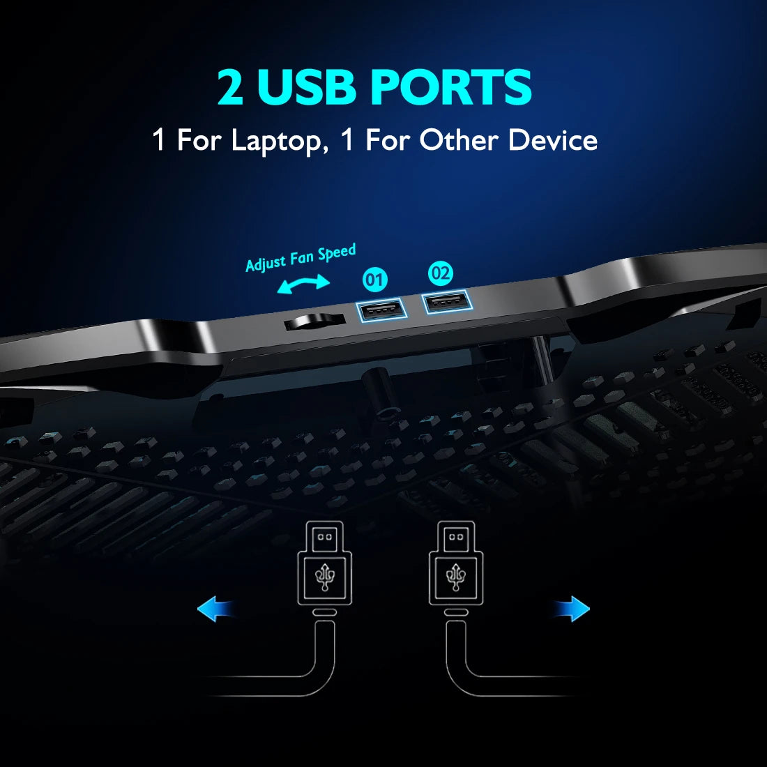 Premium COOLCOLD Laptop Cooling Pad for 12-17 Inch Laptops - Featuring 5 Ultra-Quiet Fans and Adjustable Ergonomic Angles with Integrated Phone Holder.