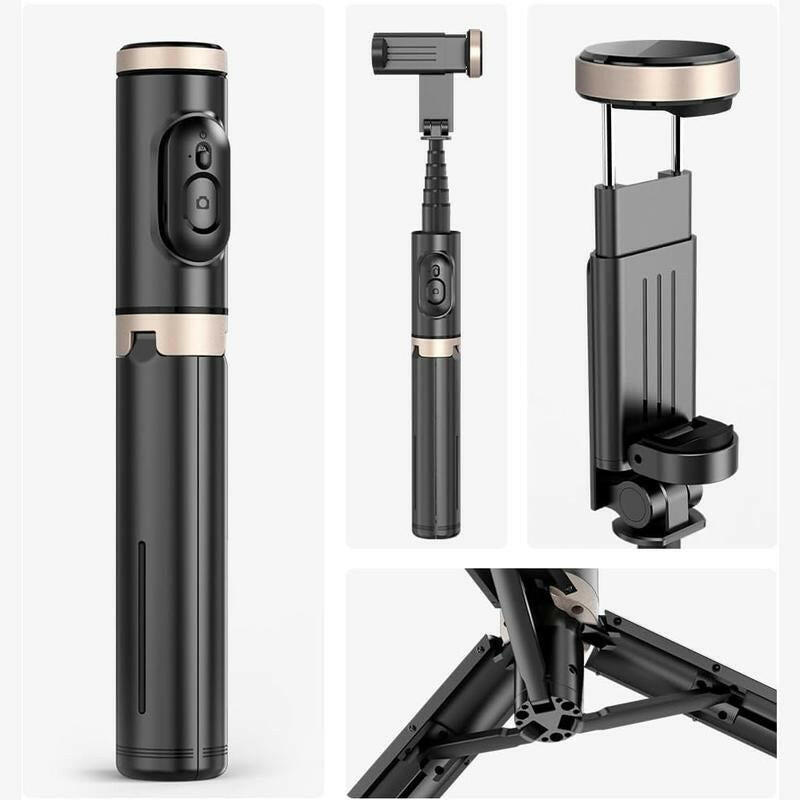 28" Portable Multifunctional Selfie Stick Tripod - Lightweight Aluminum Alloy Phone Stand with Wireless Remote Control for Video Recording and Photography, Compatible with iPhone and Android Devices, Supports Horizontal and Vertical Shooting.