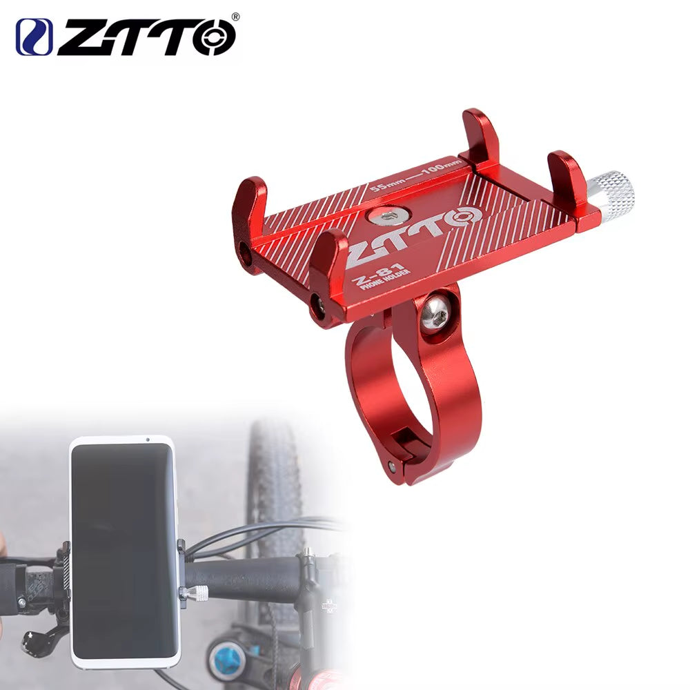 ZTTO Universal Bicycle Phone Holder - Durable Metal Mount for MTB, Road Bike, and Motorcycle, Compatible with Mobile Devices and GPS.