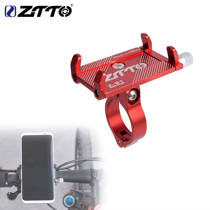 ZTTO Universal Bicycle Phone Holder - Durable Metal Mount for MTB, Road Bike, and Motorcycle, Compatible with Mobile Devices and GPS.