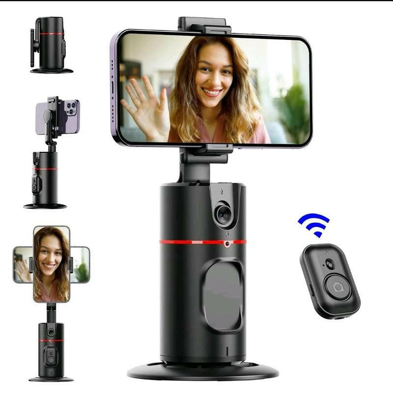 Everything Included- Gimbal Auto Face Tracking- Combo Pack- W/ Separate Extendable Selfie Stick Tripod, Remote Control W/2 Piece LED Lights. 360° Rotatable Selfie Stand Camera Phone Tracking Holder, Phone Stabilizer Selfie Accessories Cellphone Smartphone.