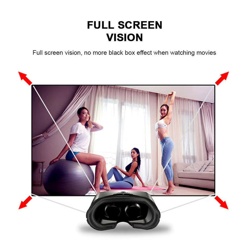 Virtual Reality 3D VR Headset Smart Glasses Helmet for Smartphones Cell Phone Mobile 7 Inches Lenses Binoculars with Controllers.