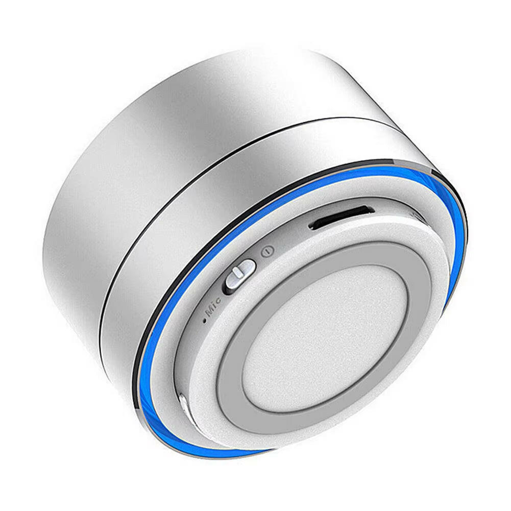 Wireless Mini Super Bass Bluetooth Music Speaker for Samsung Iphone Ipad Tablet Silver Grey.