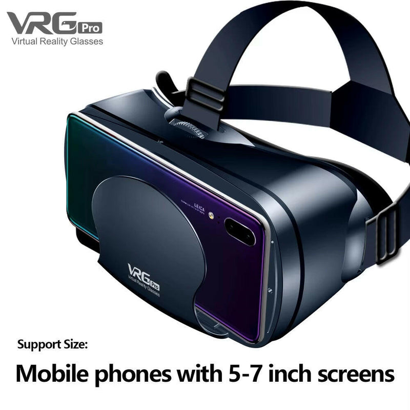 Virtual Reality 3D VR Headset Smart Glasses Helmet for Smartphones Cell Phone Mobile 7 Inches Lenses Binoculars with Controllers.