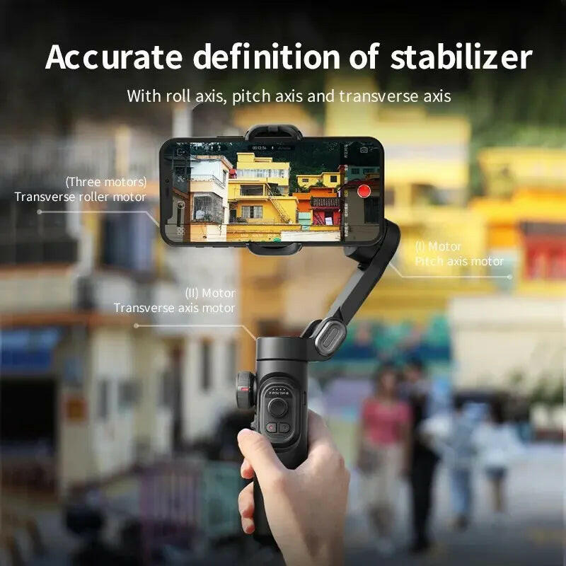 AOCHUAN Smart 3-Axis Handheld Gimbal Stabilizer for Smartphones with AI Face Tracking for TikTok and Vlogging.
