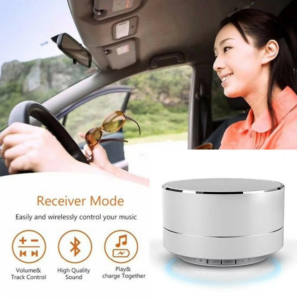 Wireless Mini Super Bass Bluetooth Music Speaker for Samsung Iphone Ipad Tablet Silver Grey.