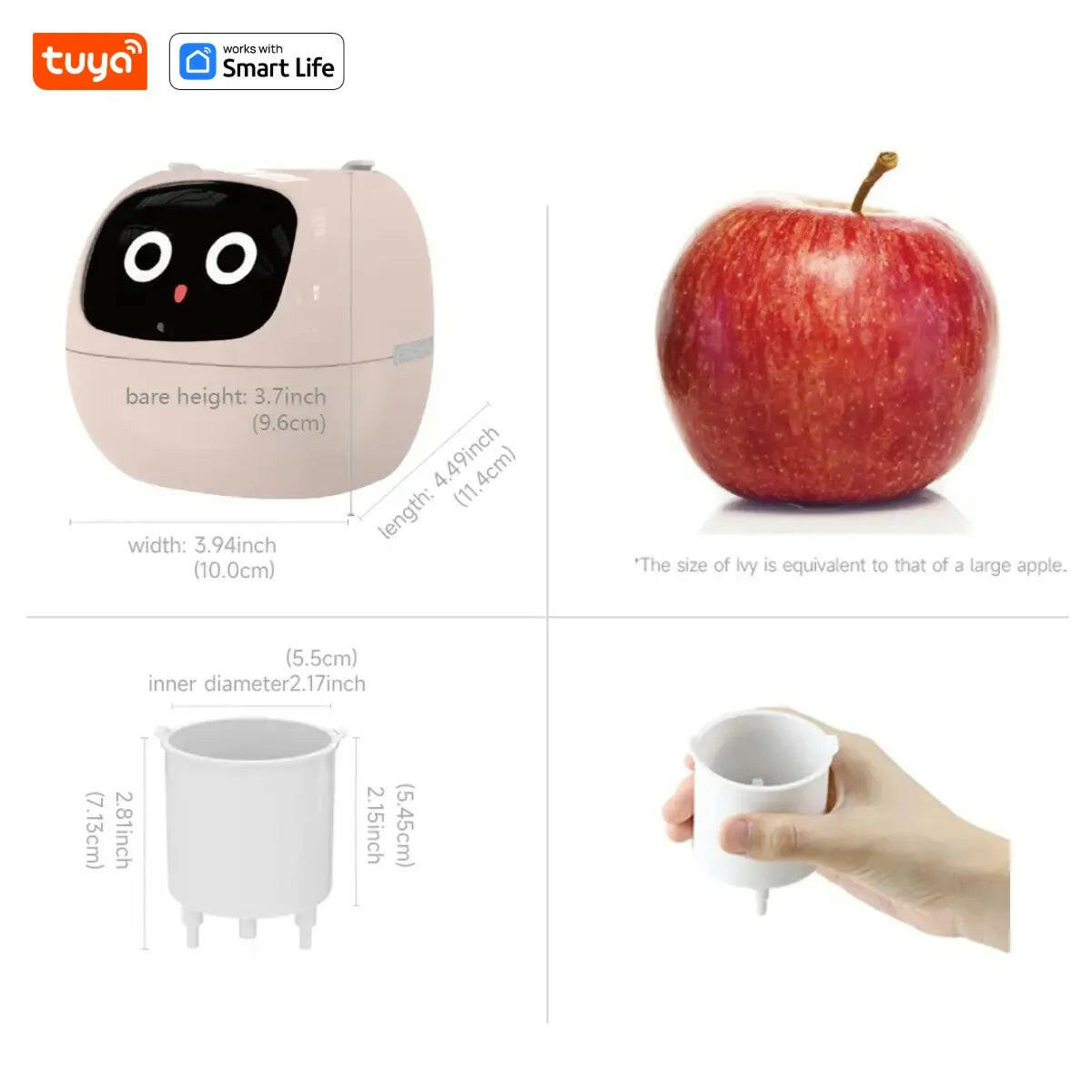 Tuya Ivy Smart Planter: A Revolutionary Companion for Effortless Plant Care with 49+ Expressions and 7 Smart Sensors.