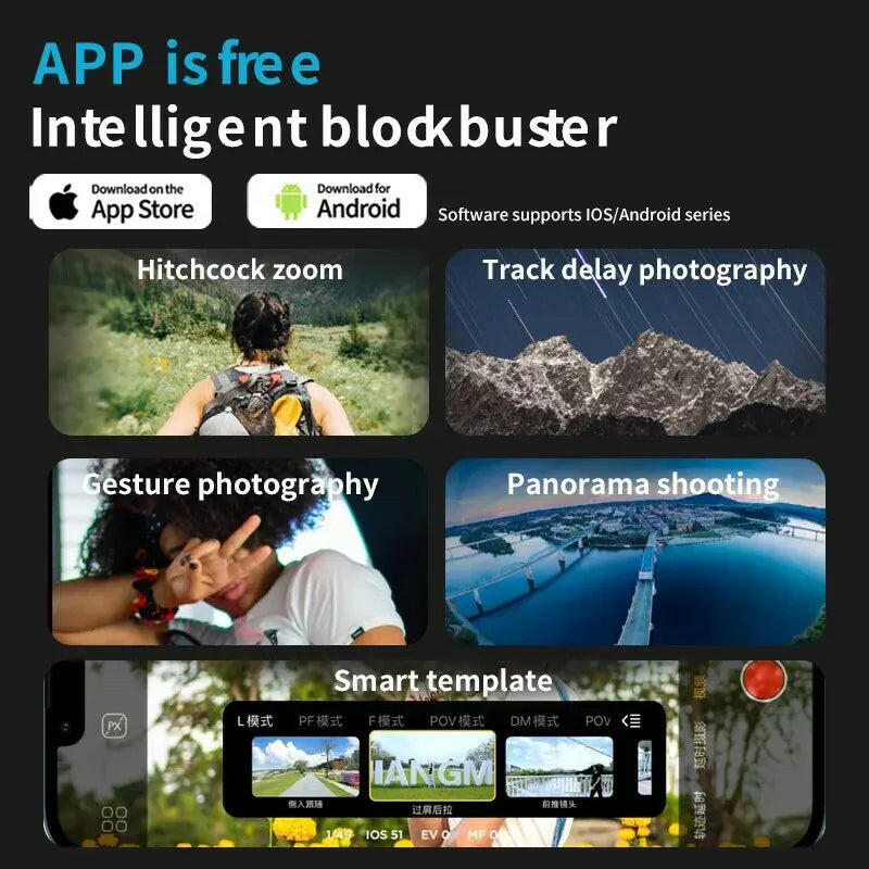 AOCHUAN Smart 3-Axis Handheld Gimbal Stabilizer for Smartphones with AI Face Tracking for TikTok and Vlogging.