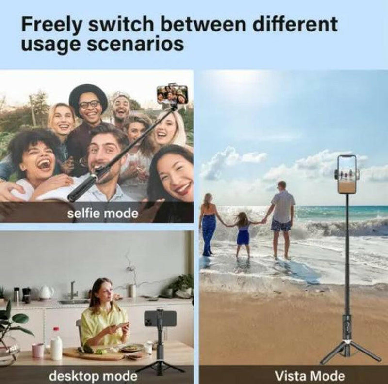 28" Portable Multifunctional Selfie Stick Tripod - Lightweight Aluminum Alloy Phone Stand with Wireless Remote Control for Video Recording and Photography, Compatible with iPhone and Android Devices, Supports Horizontal and Vertical Shooting.