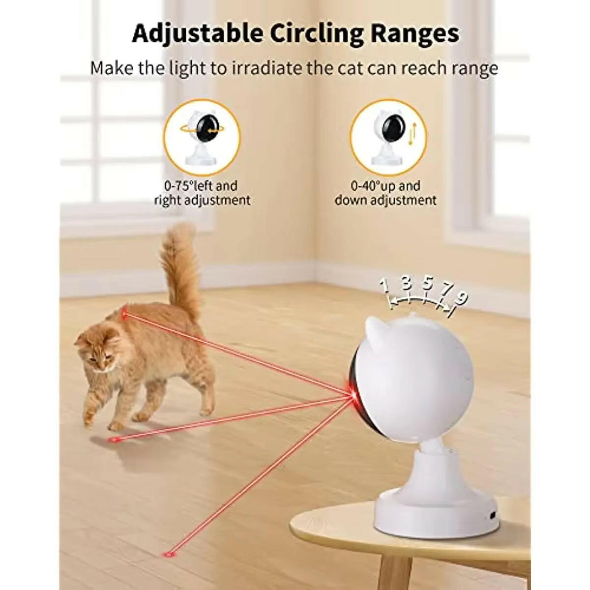 Automatic Laser Interactive Cat Toy - USB Rechargeable Multifunctional Toy for Indoor Cats and Kittens.