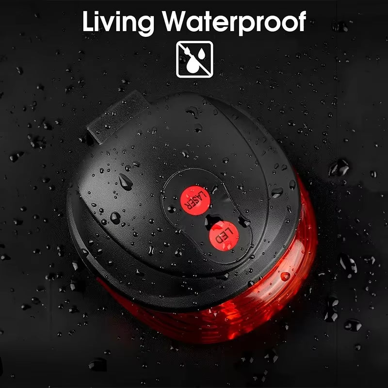 High-Visibility Bicycle LED Tail Light with Dual Laser and Waterproof Design for Enhanced Safety.