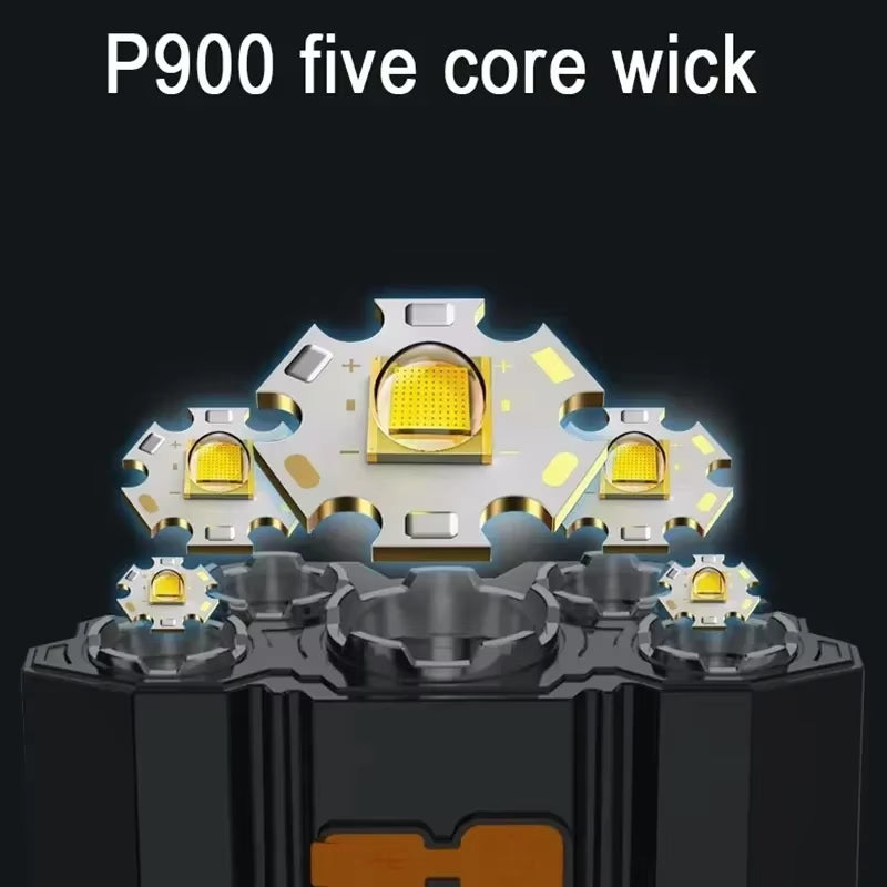 USB Rechargeable 5-LED Headlamp