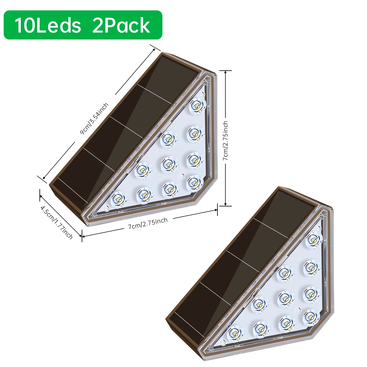 Elegant Outdoor Solar Step Lights - Waterproof IP67 Auto On/Off Illumination for Stairs, Patios, Yards, and Sidewalks.