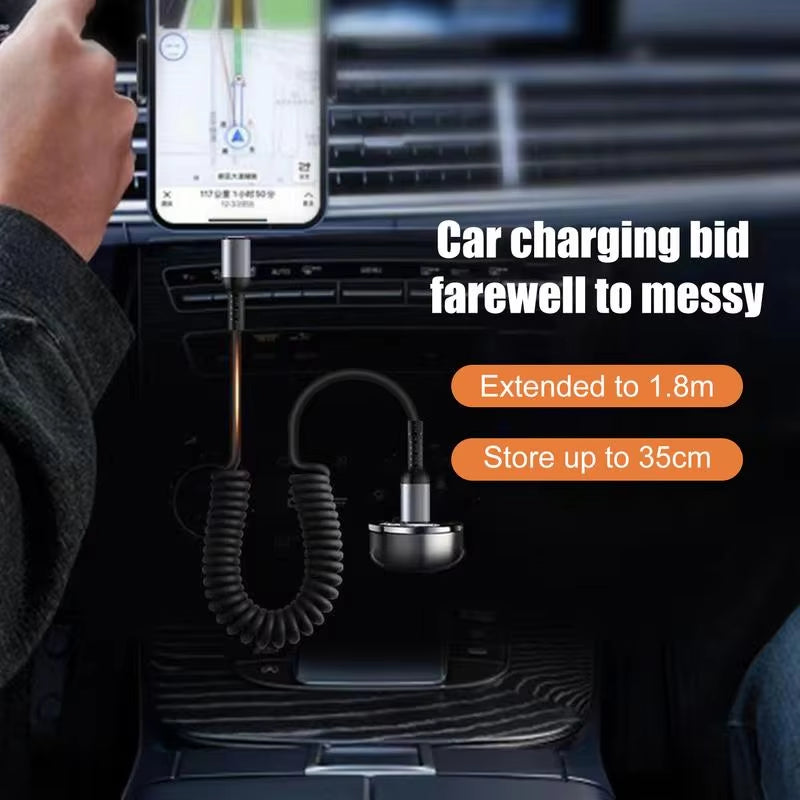 Revolutionary Spiral Stretchable USB-C Data Cable: Fast Charging and Versatile Length for All Type-C Devices.