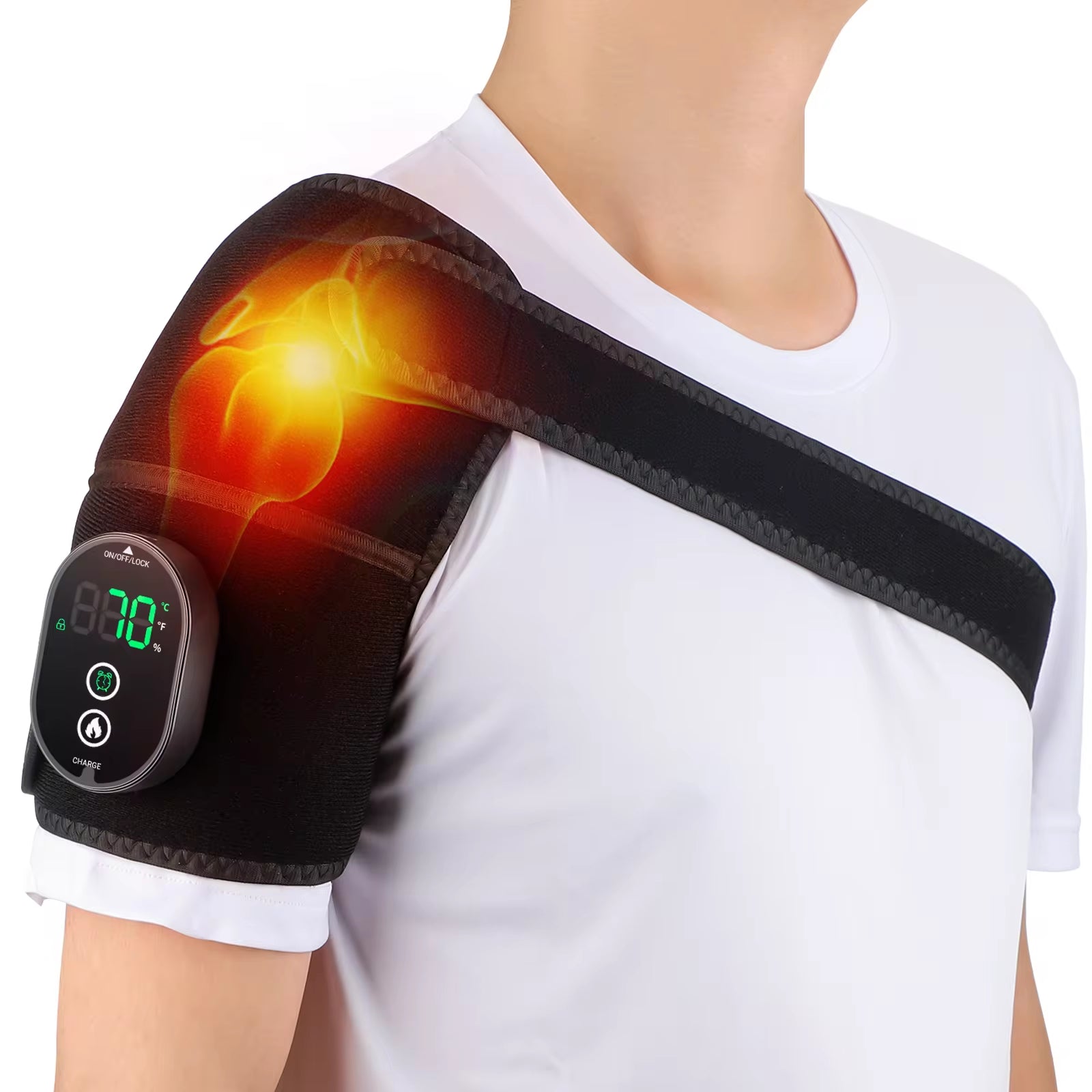 Electric Shoulder Massager with Heating and Vibration for Ultimate Relaxation and Comfort.